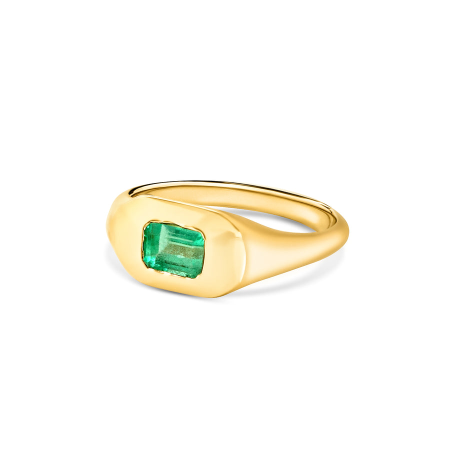 Signet 18ct Emerald Pinky Ring