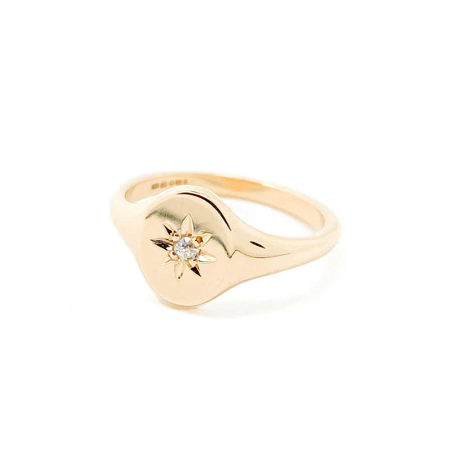 Signet 18ct Gold Guide Ring - Mayveda Jewelry