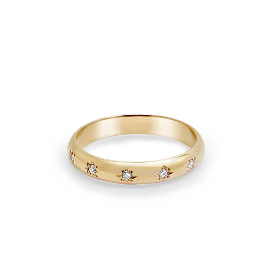 Celestial 18ct Gold Diamond Star Ring - Mayveda Jewelry