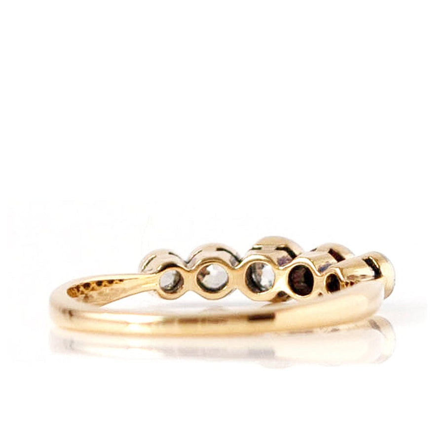 1920s Rings Antique 1920s Five Stone 18ct Gold Platinum 0.25ct Diamond Ring Mayveda Jewellery