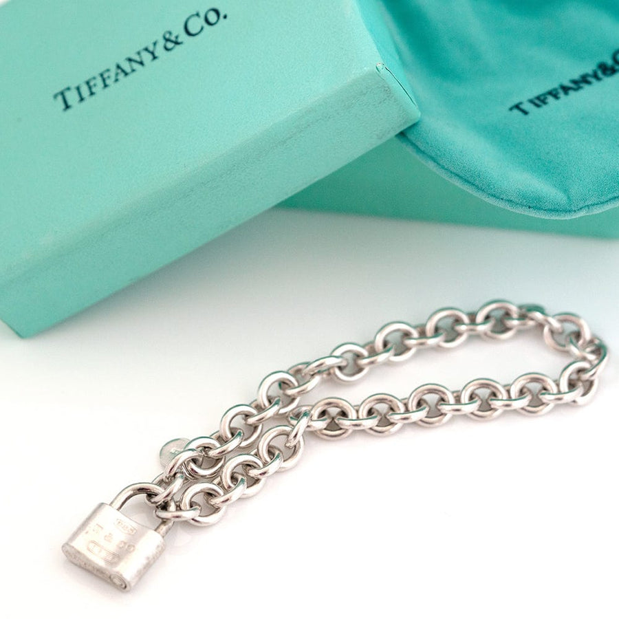 2000 bracelets tiffany co 1837 padlock charm silver bracelet
