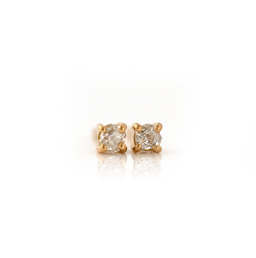 Antique Victorian Diamond 18ct Gold Earrings - Mayveda Jewelry