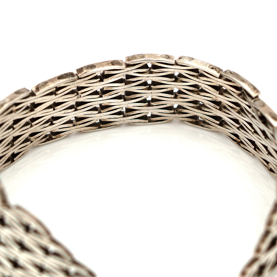 Vintage c.1970s Silver Gate Heart Padlock Bracelet - Mayveda Jewelry