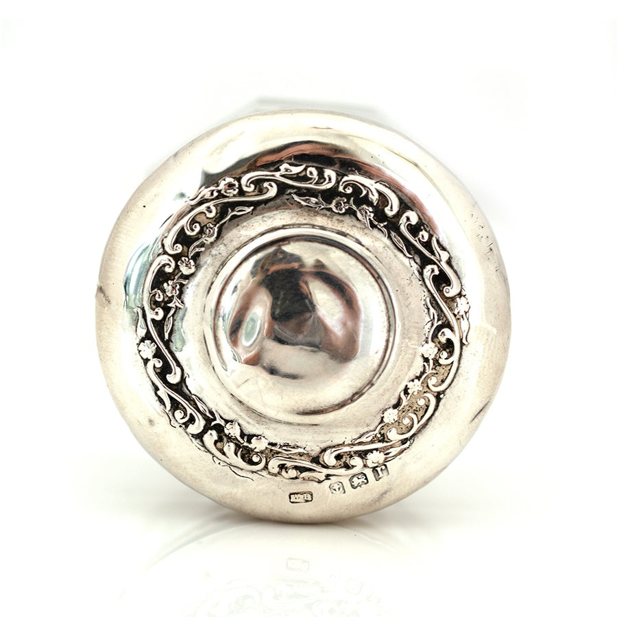 Antique 1916 Silver and Glass Vanity Pot - Mayveda Jewelry