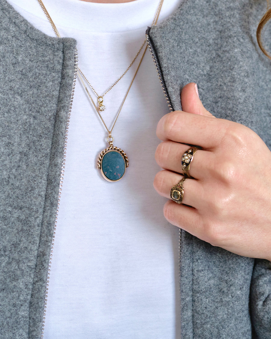 Antique 1897 Enamel Hair 9ct Gold Mourning Ring