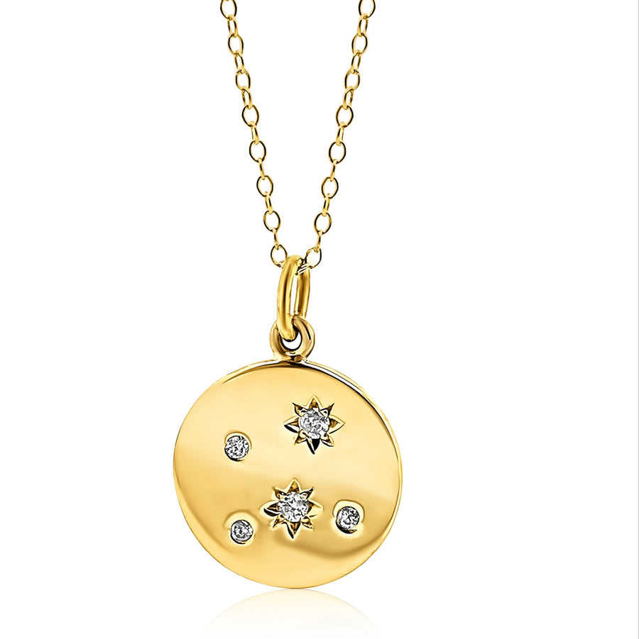 Collier de diamants en or 9 carats Mayveda Starry Night fait à la main