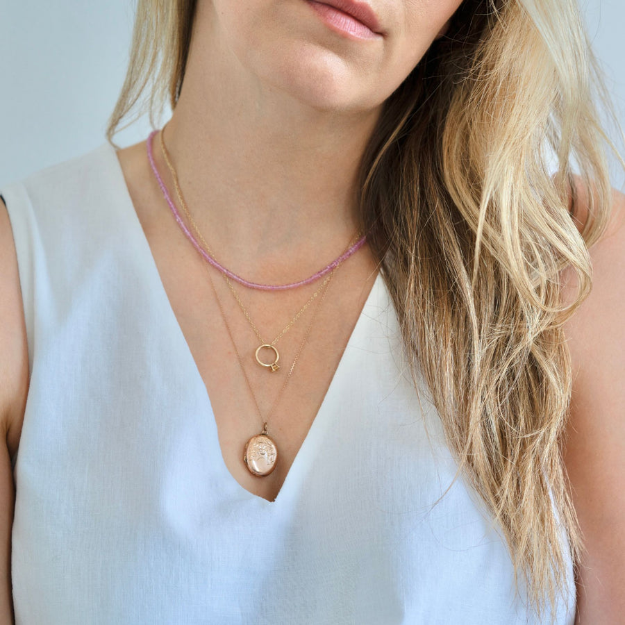 Antique Victorian 9ct Rose Gold Victorian Locket Necklace