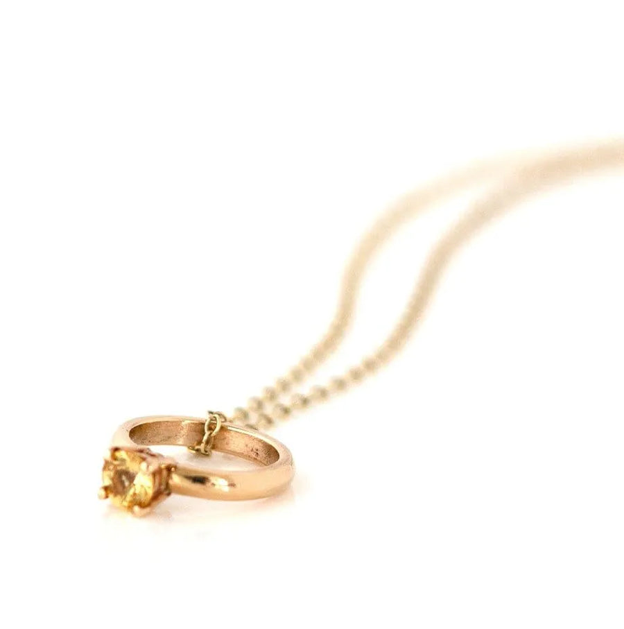 Limited Edition 9ct Gold Sapphire Ring Necklace - Mayveda Jewelry