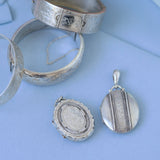 Antique 1883 Silver Locket Necklace