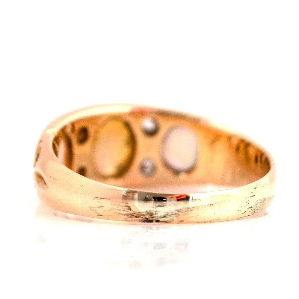 Antique 1899 Opal Diamond 18ct Gold Ring, view 10