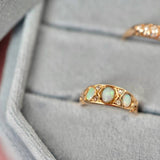 Antique 1899 Opal Diamond 18ct Gold Ring