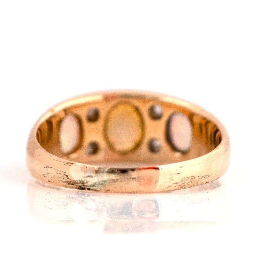 Antique 1899 Opal Diamond 18ct Gold Ring, view 9