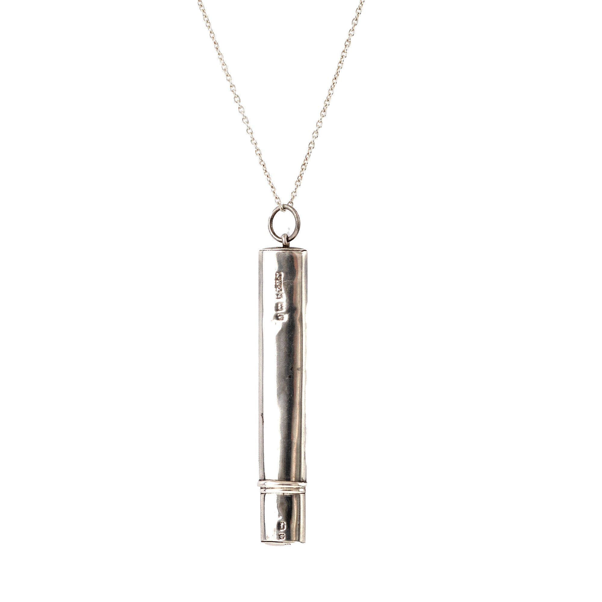 Antique 1901 Silver Carpenters Pencil Holder Necklace