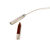 Antique 1901 Silver Carpenters Pencil Holder Necklace