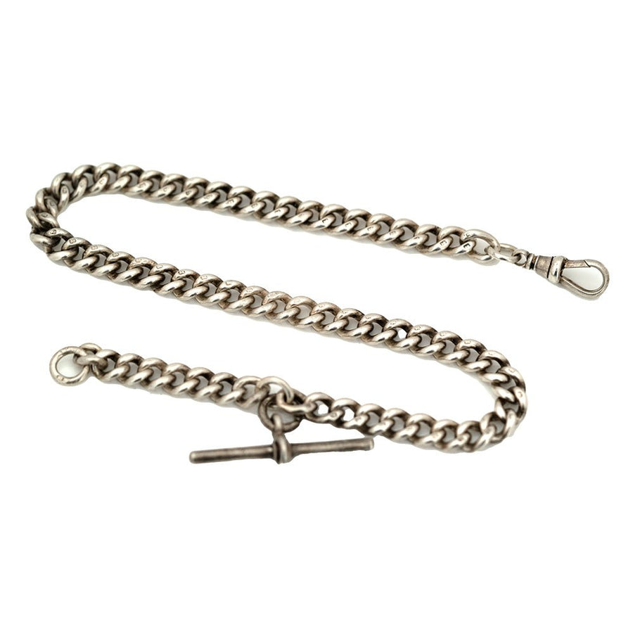 Antique 1905 Sterling Silver Albert Pocket Watch Chain Bracelet