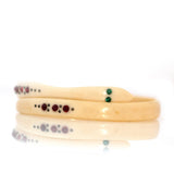 Antique 1910s–1920s Cream Celluloid Snake Bangle with Red Rhinestones Bangle