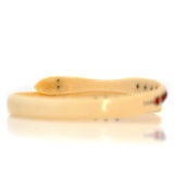 Antique 1910s–1920s Cream Celluloid Snake Bangle with Red Rhinestones Bangle