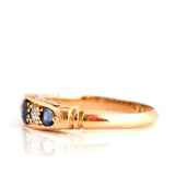 Antique 1914 Sapphire Diamond 18ct Gold Ring