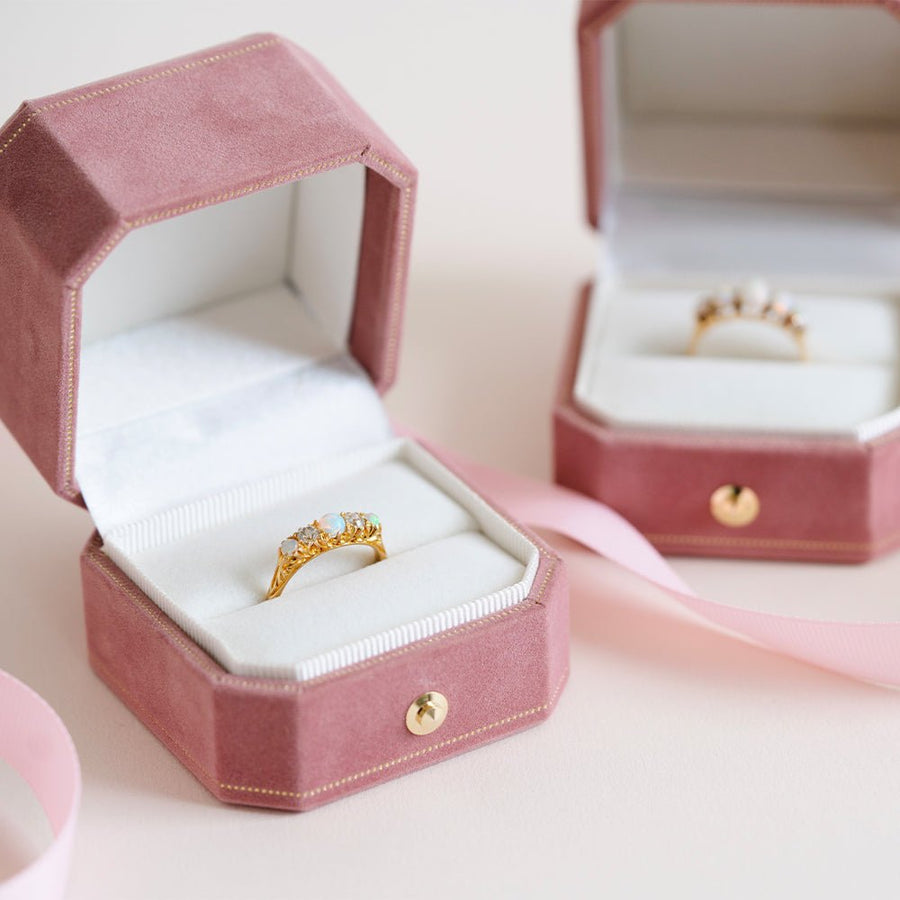 Antique 1915 Opal and Diamond 18ct Gold Ring