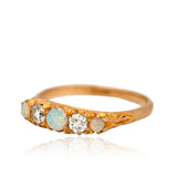 Antique 1915 Opal and Diamond 18ct Gold Ring