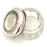 Antique 1916 Silver and Glass Vanity Pot