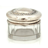 Antique 1916 Silver and Glass Vanity Pot