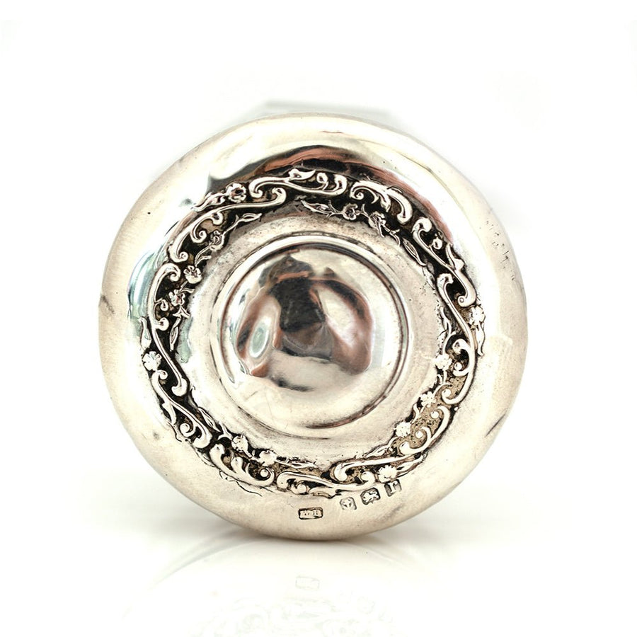 Antique 1916 Silver and Glass Vanity Pot