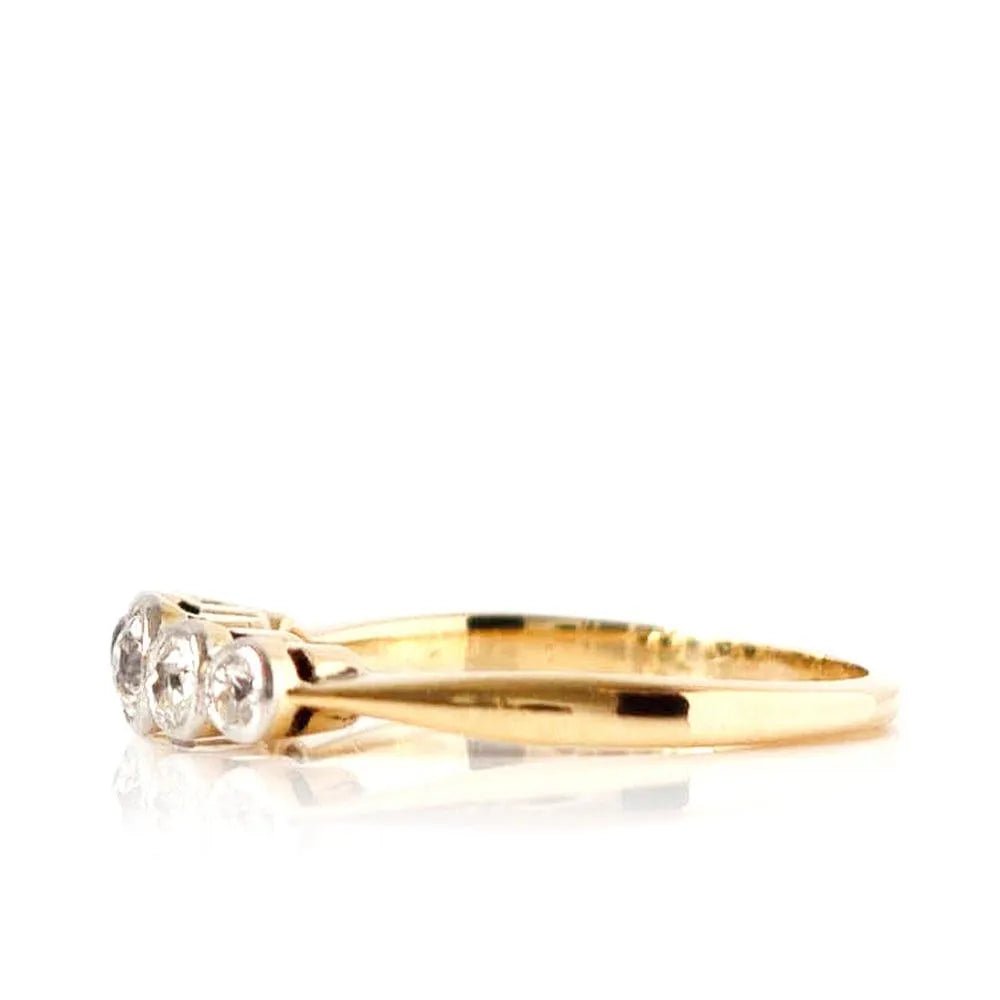 Anillo de Diamantes de Cinco Piedras de Oro de 18 Quilates y Platino de 0.25ct Antiguo de los Años 20, view 8