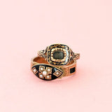 Antique c.1860–1880 Victorian Gold Enamel Mourning Ring
