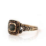 Antique c.1860–1880 Victorian Gold Enamel Mourning Ring
