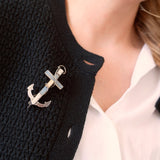 Antique c.1870s Victorian Agate Anchor Brooch & Pendant