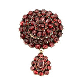Antique c.1880s Victorian Garnet Cluster Brooch