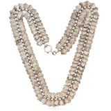 Antique c.1880s Victorian Silver Scalloped Collar Necklace