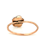 Antique c.1890s 9ct Rose Gold Turquoise & Ruby Flower Ring