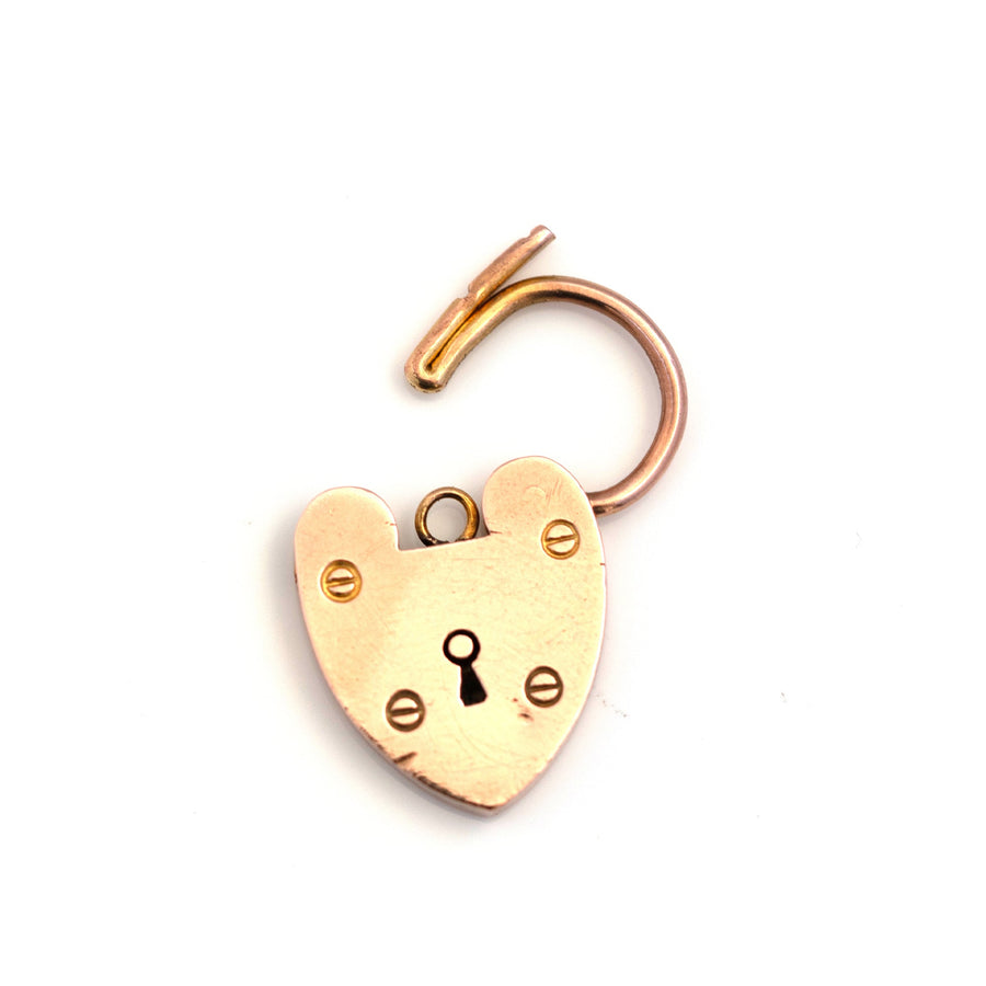 Antique c.1900s 9ct Rose Gold Padlock Necklace