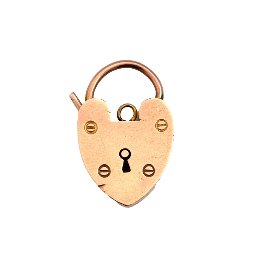Antique c.1900s 9ct Rose Gold Padlock Necklace