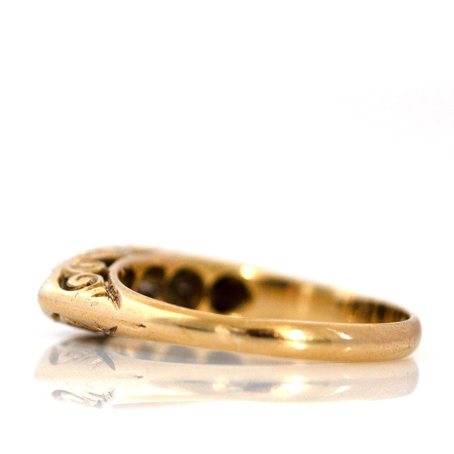 Antique Diamond Five - Stone 18ct Gold Platinum Ring