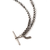 Antique Double Albert Watch Silver Chain