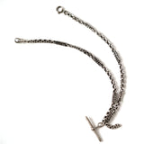 Antique Double Albert Watch Silver Chain