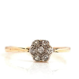 Antique Edwardian 18ct Gold Diamond Daisy Ring