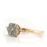 Antique Edwardian 18ct Gold Diamond Daisy Ring