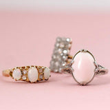 Antique Edwardian 1903 Triple Opal Diamond 18ct Gold Ring
