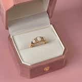Antique Edwardian 1903 Triple Opal Diamond 18ct Gold Ring