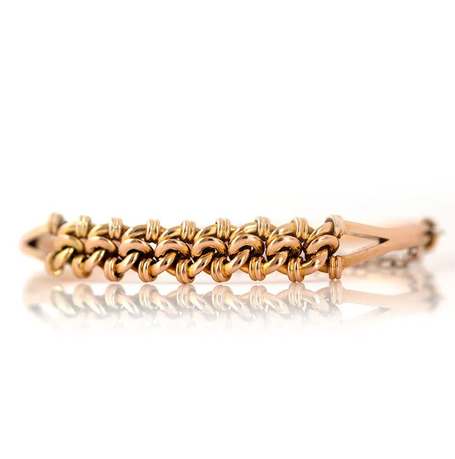 Antique Edwardian Knotted 15ct Bangle Bracelet, view 12