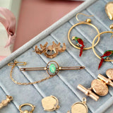 Antique Edwardian Opal Seed Pearl 9ct Gold Brooch