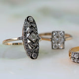 Antique Edwardian Platinum 18ct Gold Diamond Ring