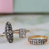 Antique Edwardian Platinum 18ct Gold Diamond Ring