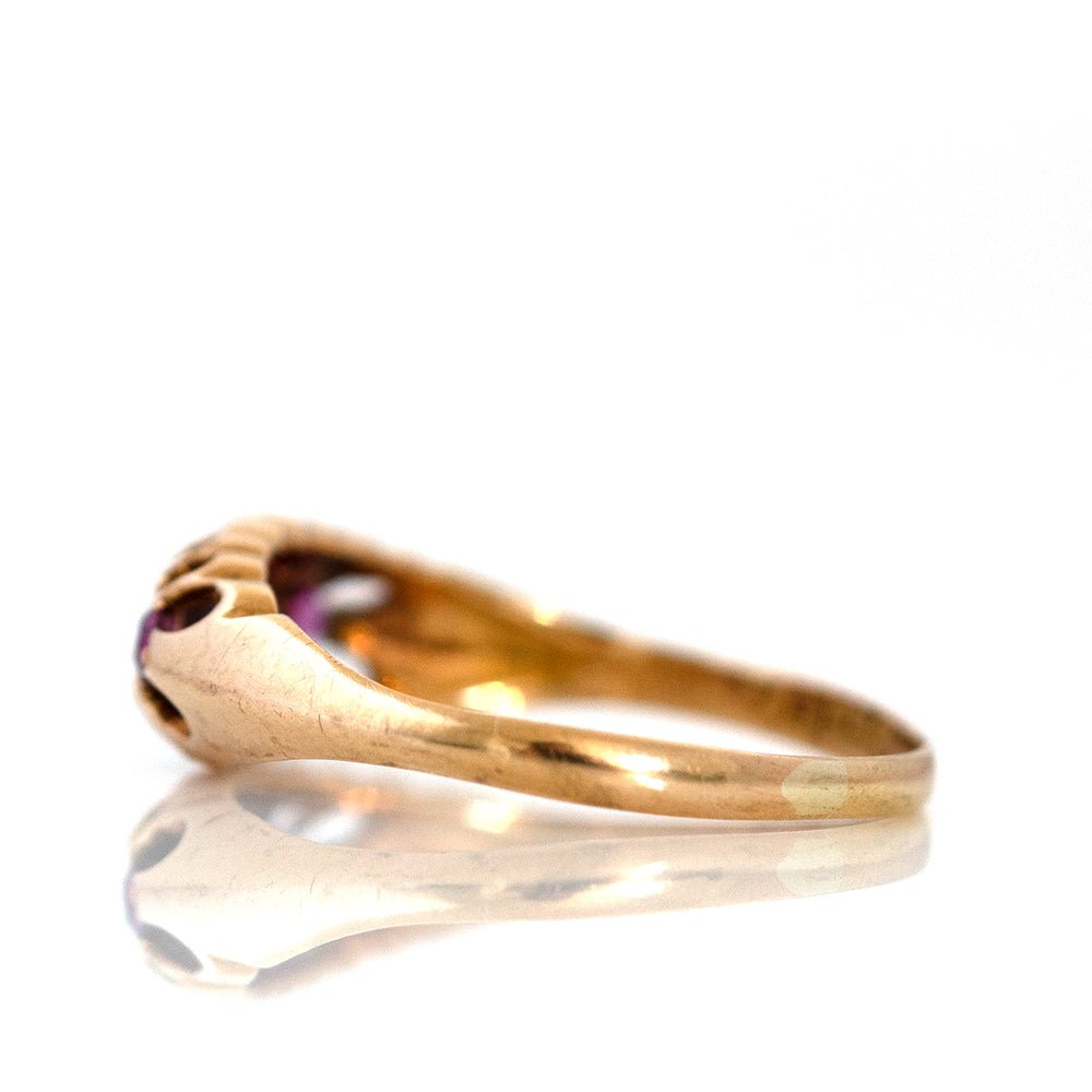 Antique Edwardian Ruby Diamond 18ct Gold Ring, view 14