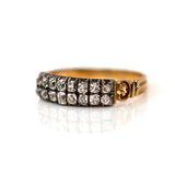 Antique Georgian Double Row Diamond 18ct Gold Ring