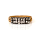 Antique Georgian Double Row Diamond 18ct Gold Ring